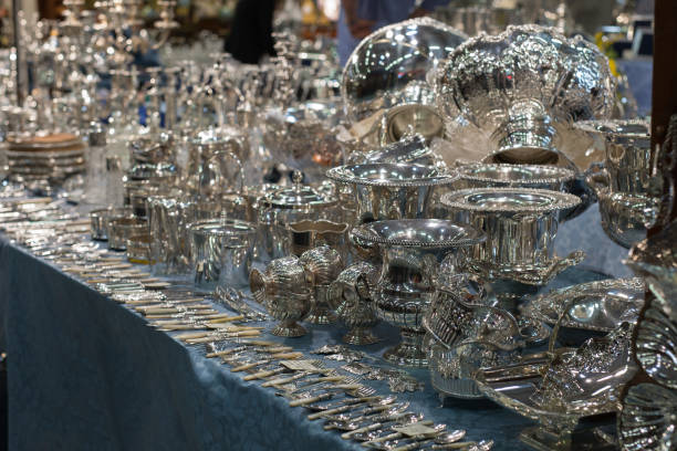 istock Silverware Stand with Cutlery, Tray, Plates and Vases 1151586151