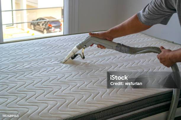 Cleaning The Mattress Stock Photo - Download Image Now - Mattress, Cleaning, Vacuum Cleaner