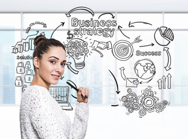 istock Confident woman with marker, business strategy 1151592684
