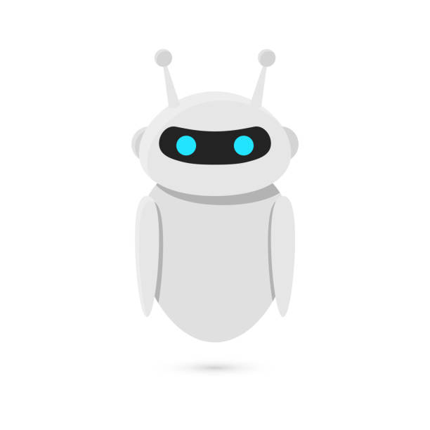 ilustraciones, imágenes clip art, dibujos animados e iconos de stock de robot aislado sobre fondo blanco. diseño de bots. ilustración vectorial - non verbal communication