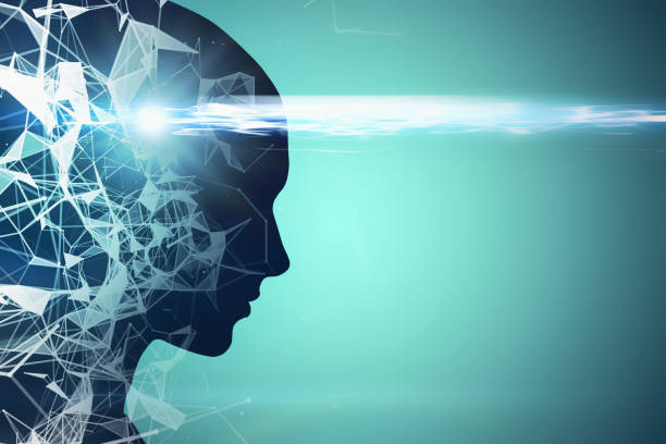 istock Woman head silhouette, AI concept 1151593926