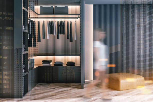 istock Woman walking near open wardrobe 1151594221