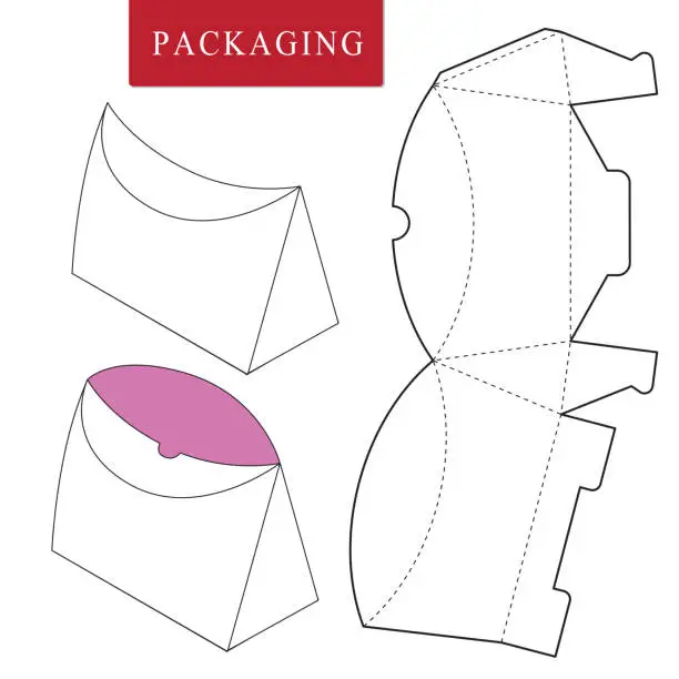 Vector illustration of Vector Illustration of Box.Package Template. Isolated White Retail Mock up.