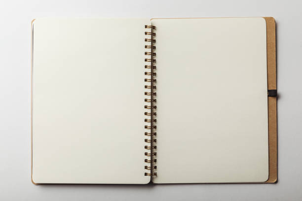 istock top view of opened notebook with blank pages on white background 1151599224