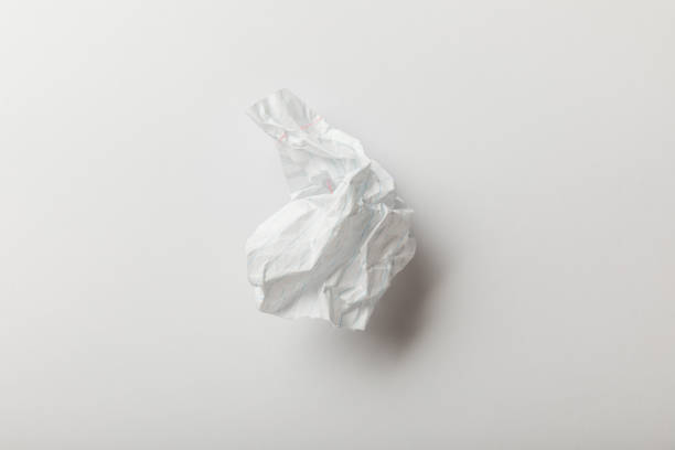 Isolated Crumpled Piece of White Paper Texture