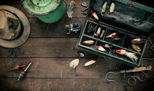 istock Vintage Fishing Tackle Background 1151600751