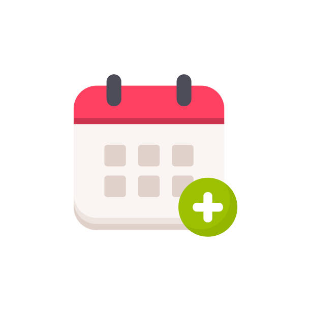 illustrations, cliparts, dessins animés et icônes de calendrier avec icône ajouter un symbole plat. pixel parfait. pour mobile et web. - countdown leader