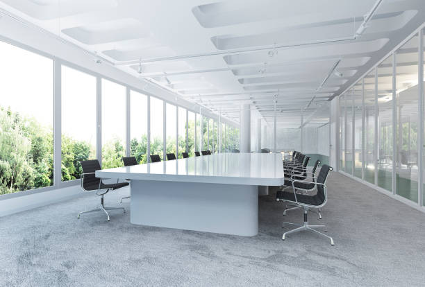 istock 3d rendering business meeting room on office building 1151601624