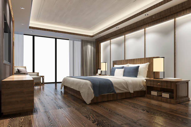 istock 3d rendering luxury chinese bedroom suite in resort hotel 1151601629