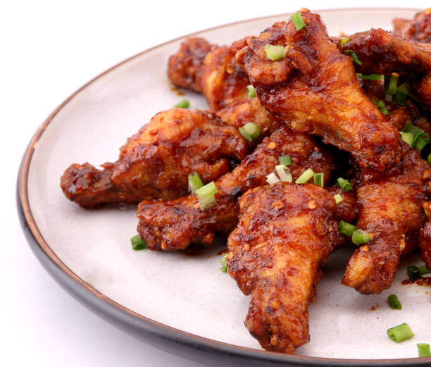 istock Delicious Korean fried chicken on a white background. 1151601725