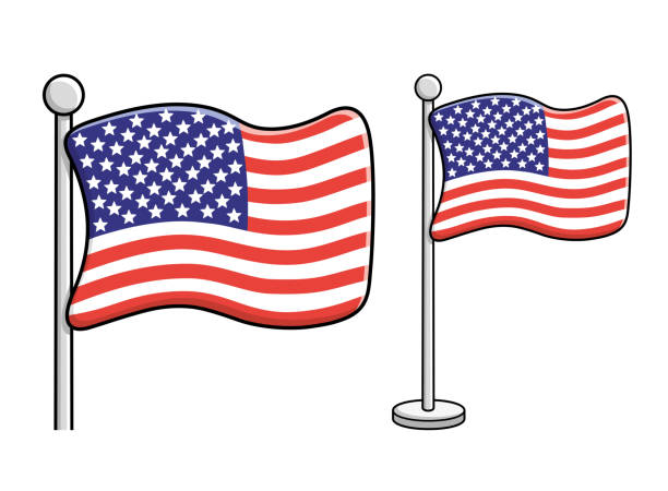 сша флаг - animated flag stock illustrations