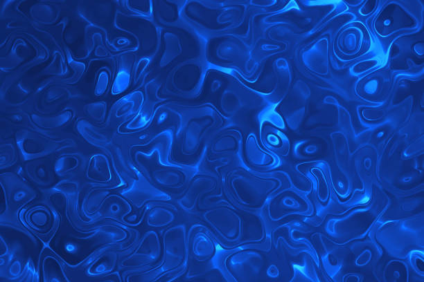 голубое море воды текучесть пузырь фон неоновый металлический blob формы абстрактный шаблон - fluidity water wave wave pattern стоковые фото и изображения