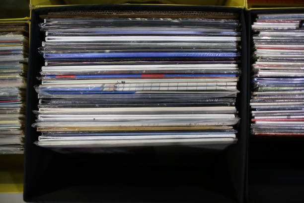istock Vinyl records on the counter in the store 1151606642