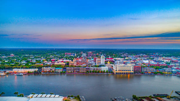 istock Savannah Georgia Aerial at Sunset 1151606879