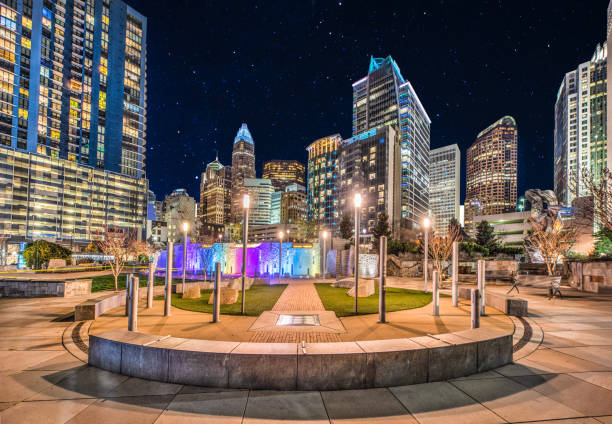 Downtown Park in Charlotte, North Carolina, USA Downtown Park in Charlotte, North Carolina, USA. university of north carolina photos stock pictures, royalty-free photos & images