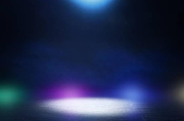 istock abstract dark concentrate floor scene with mist or fog, spotlight and display 1151609541