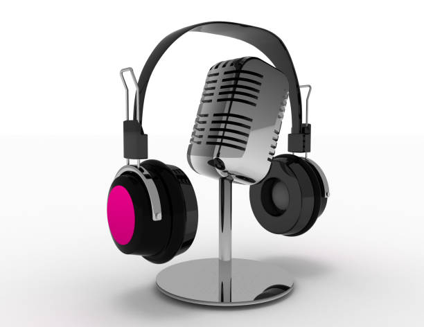 istock Vintage microphone and headphones 1151609769