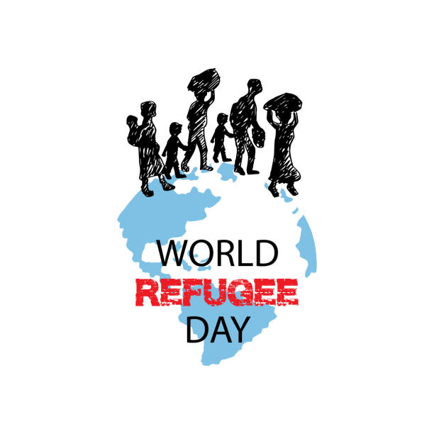 ilustrações de stock, clip art, desenhos animados e ícones de world refugee day poster design - refugees