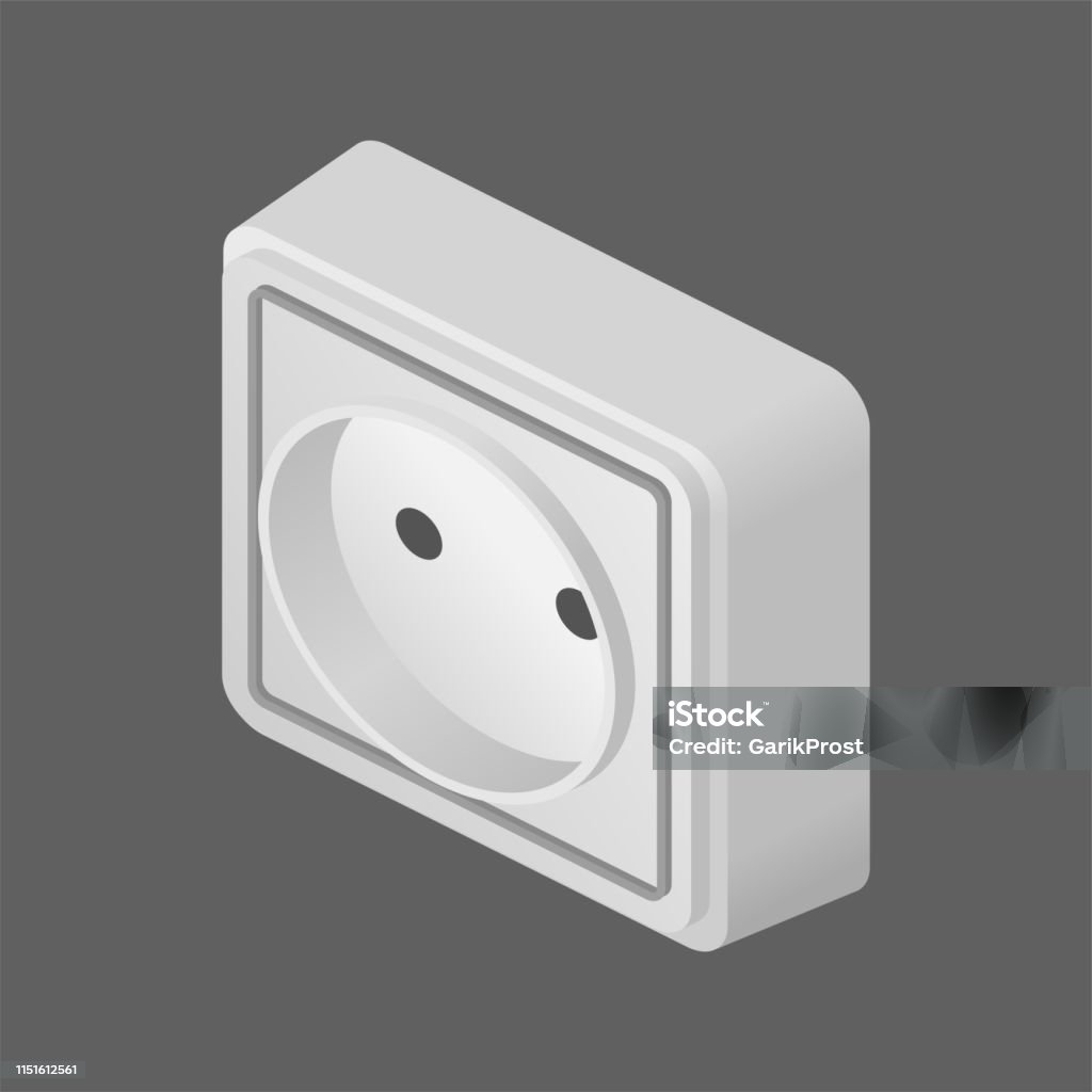 Vectorized Socket Socket Electrical Isometric Vector Stock Illustration - Download Image ...