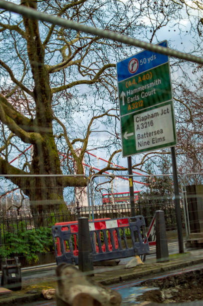 Hammersmith london sign board and clouds in the sky