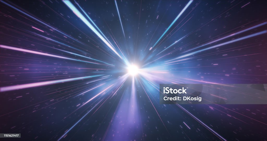 High Speed Lights (Multi Colored) Digitally generated image, perfectly usable for all kinds of topics related to speed, space or time travel. Outer Space Stock Photo