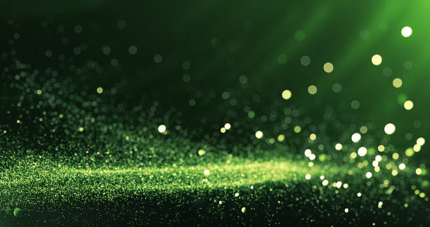 Defocused Particles Background (Green) stock photo