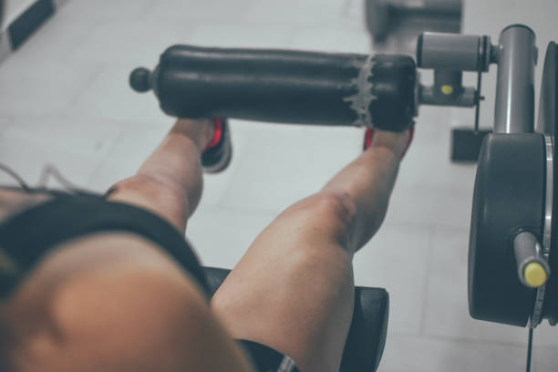 istock Woman exercising on leg press machine 1151625971