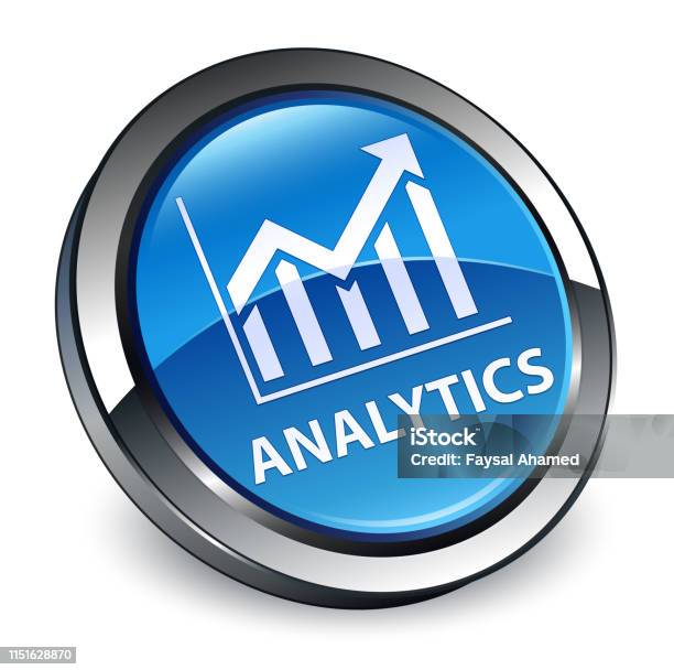 Analytics Button Icon Analytics 3d Blue Round Button Stock Illustration - Download Image Now ...