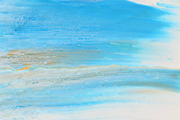 istock Abstract marbleized effect background. Blue and white creative colors. Beautiful paint with the addition of gold 1151632860