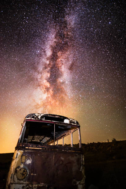 istock Old bus and milky way galaxy 1151633748