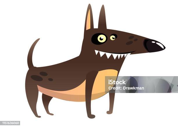 Cartoon Funny Watchdog Illustration Stock Illustration - Download Image Now - Dog, Barking Animal, Cool Attitude