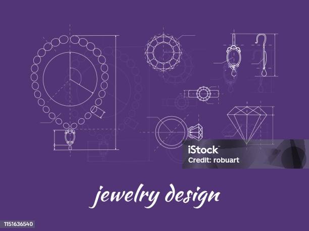 Jewelry Design Banner Stock Illustration - Download Image Now - Jewelry, Diamond - Gemstone, Ring - Jewelry