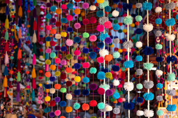 istock Colorful peruvian and andean handmade (handcraft) textile and woolen goods 1151637532