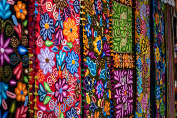 istock Colorful Peruvian artisanal textiles cloth with inca and traditional patterns 1151637808