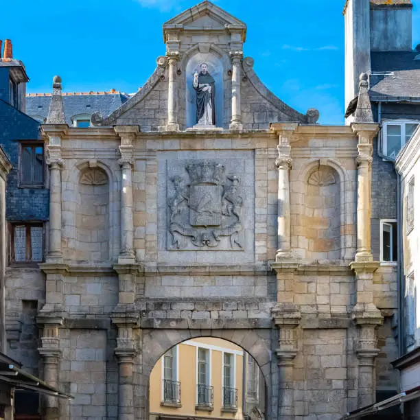 Vannes, old gate of the fortifications, Saint-Vincent gate, magnificent town in Brittany