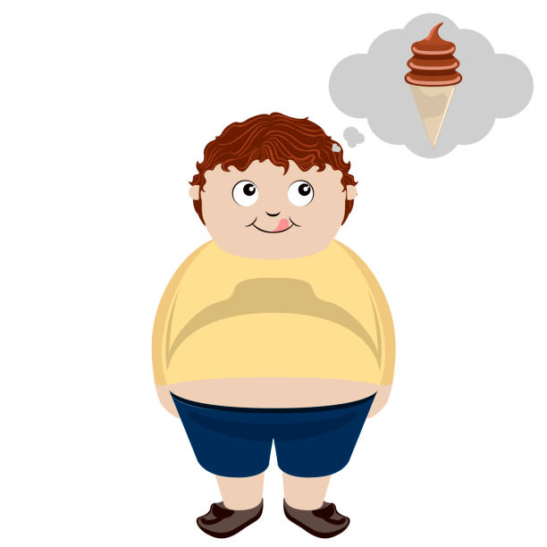 Fat Boy Thinking Of A Chocolate Ice Cream Stock Illustration - Download  Image Now - Contemplation, Ice Cream, Boys - iStock