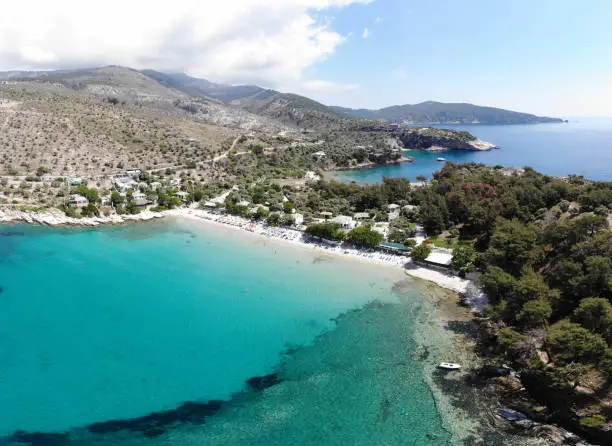 Amazing bay with beach Aliki, Thassos islands, Greece