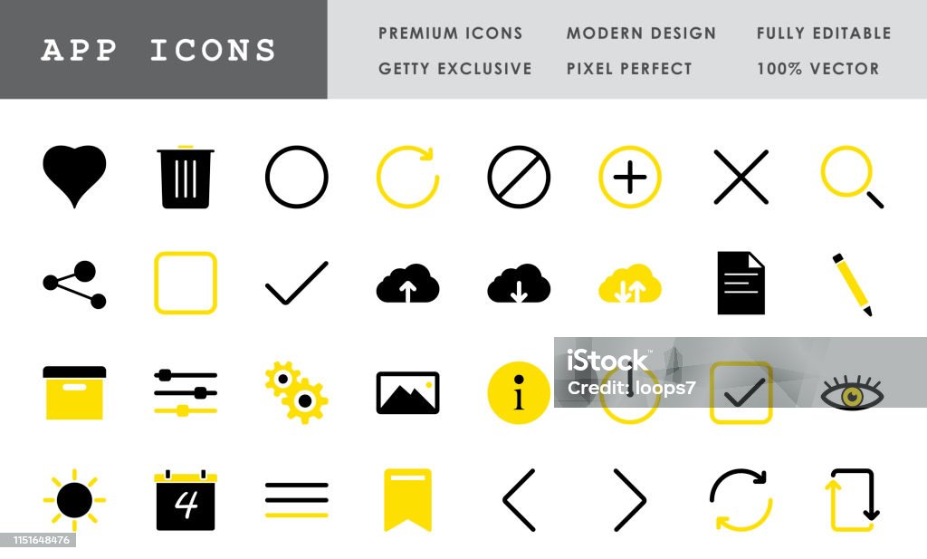App Icon Set Pixel Perfect Vector Collection Premium App icon set. Pixel perfect, modern design, 100% vector and fully editable. Arrow Symbol stock vector