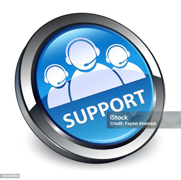 Support Buttonm Support 3d Blue Round Button Stock Illustration - Download Image Now ...