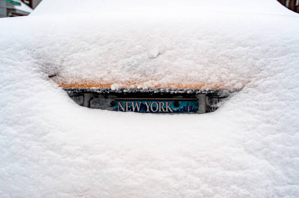 New York licence plate in snow New York licence plate in snow new york state license plate stock pictures, royalty-free photos & images
