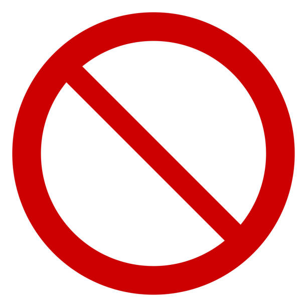 ilustraciones, imágenes clip art, dibujos animados e iconos de stock de símbolo de prohibición de rojo vectorial, sin símbolos aislados sobre fondo blanco - símbolos