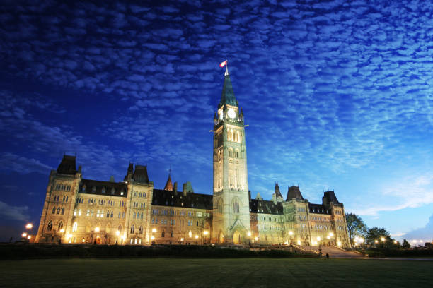 istock Illuminated Canadian Parliament Building at Sunset 1151659535