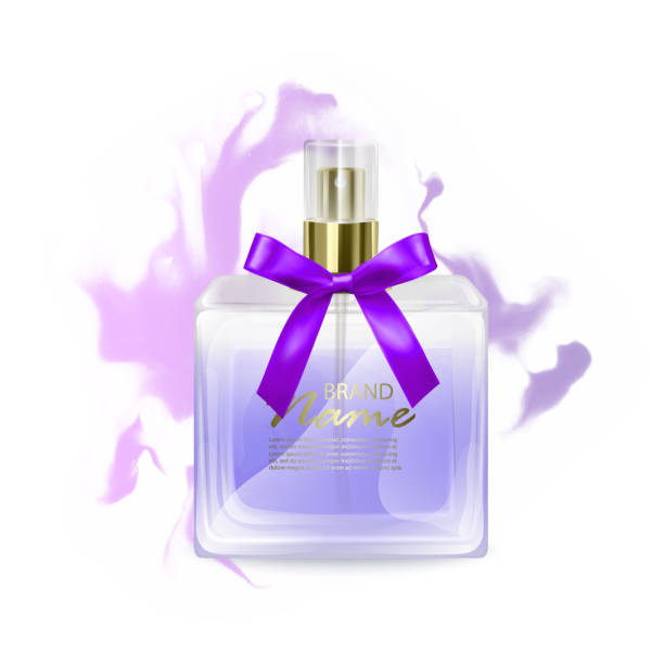 istock Perfume bottle mockup on white background, Cosmetic glass bottle in 3d illustration for design use 1151662472