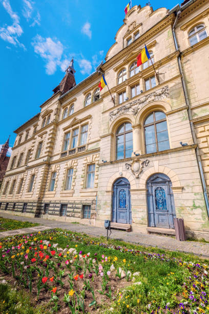 sighisoara city hall - sighisoara romania sunlight day imagens e fotografias de stock