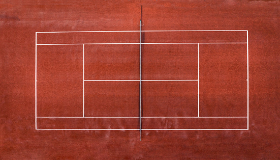 Aerial view of tennis court