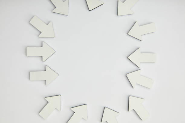 istock top view of ellipse made with white pointers on grey background 1151668502