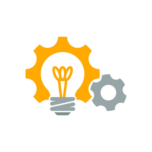 illustrationymbol für ideenentwicklung - solution gear business ideas stock-grafiken, -clipart, -cartoons und -symbole