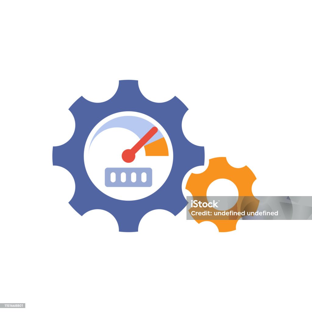 Illustration icon for engine performance Efficiency stock vector