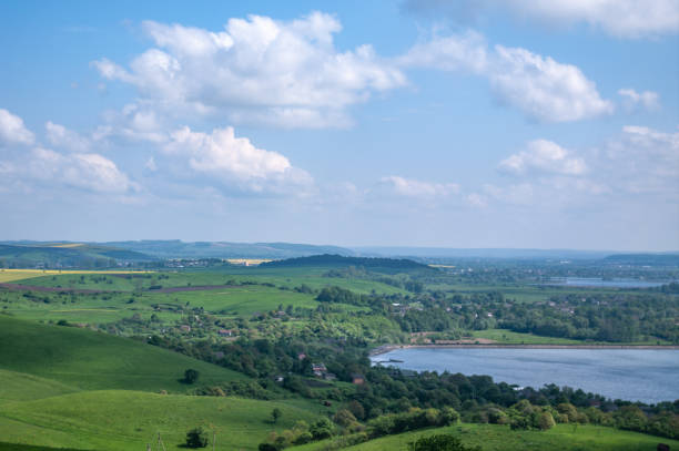 istock Village on the lake in summer 1151672158
