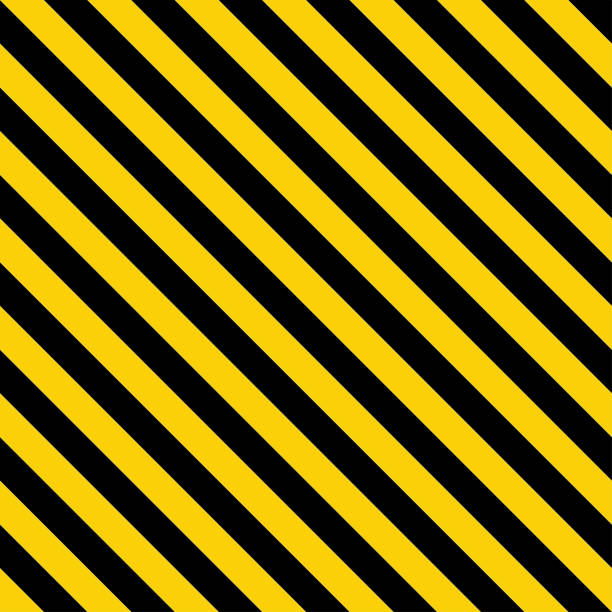 黄色と黒のライナーパターン。警告の産業記号。斜めの幾何学的線。 - backgrounds dirty metal industry点のイラスト素材／クリップアート素材／マンガ素材／アイコン素材